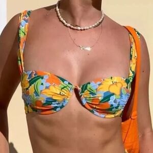 NEW Byndee Tropical Print Ventura Underwire Bikini Top L
